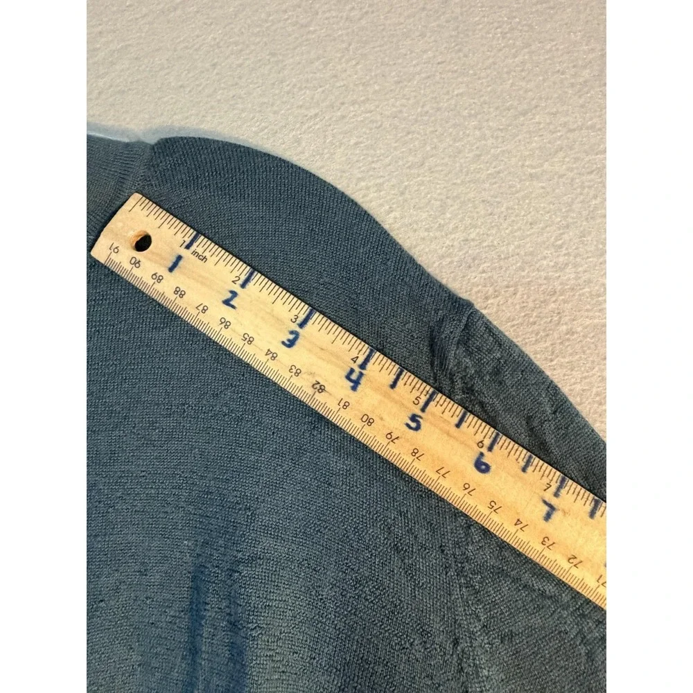 Banana Republic Sweater Mens 2XL Blue Merino Wool Crewneck Knit Pullover Logo